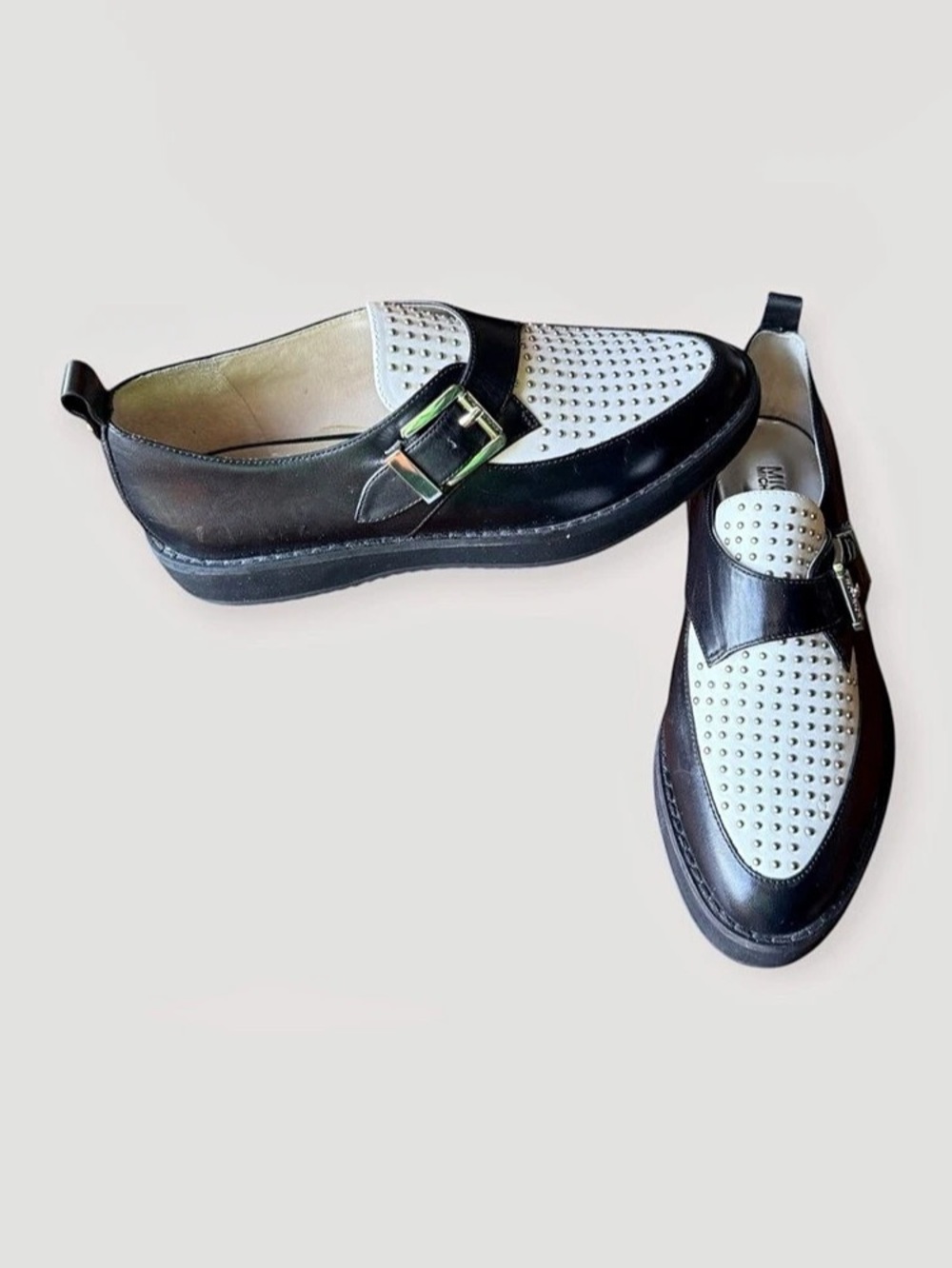 Michael Kors Dakota Studded Tuxedo Loafers Black & Silver